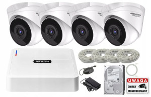 Zestaw monitoringu 4 kamery PoE 2Mpx Hikvision IP
