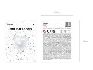 Balon Foliowy Serce - 45 Cm - Biały