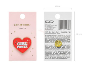 Przypinka Serce - Girl Power - 3X3 Cm
