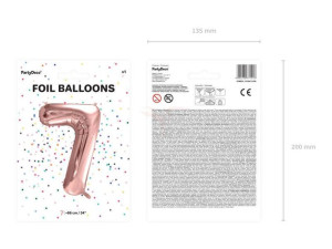 Balon Foliowy Cyfra "7" Siedem - 86Cm - Różowe Złoto