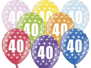 Balony 30 Cm - 40Th Birthday - 40 Urodziny - Metallic Mix - 50 Szt.