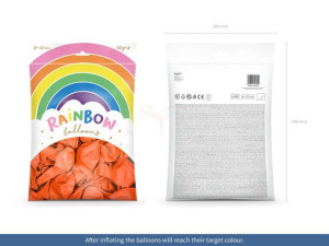Balony Rainbow 23 Cm Metalizowane - Pomarańczowy - 100 Szt.