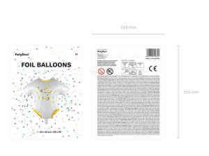 Balon Foliowy Śpioszki - Hello Baby - 51 X 45 Cm - Biały