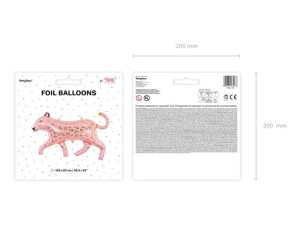 Balon Foliowy Lampart - 103 X 63 Cm - Różowy