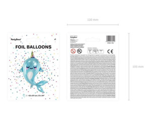 Balon Foliowy Narwal - 53 X 87 Cm