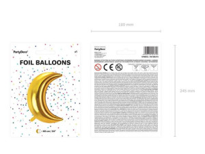 Balon Foliowy Księżyc - 60 Cm - Złoty