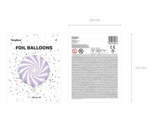 Balon Foliowy Cukierek - 35 Cm - Jasny Liliowy
