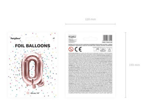 Balon Foliowy Litera "Q" - 35 Cm - Różowe Złoto