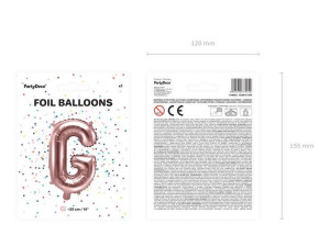 Balon Foliowy Litera "G" - 35 Cm - Różowe Złoto