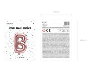 Balon Foliowy Litera "B" - 35 Cm - Różowe Złoto
