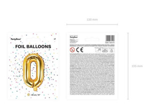 Balon Foliowy Litera "O" - 35 Cm - Złoty