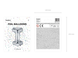 Balon Foliowy Litera "I" - 35 Cm - Srebrny