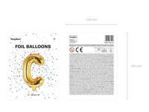 Balon Foliowy Litera "C" - 35 Cm - Złoty