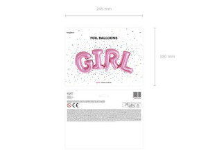 Balon Foliowy Girl - 74 X 33 Cm - Róż