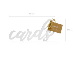 Drewniany Napis Cards - 20 X 10 Cm - Biały