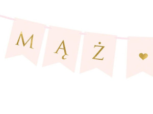 Baner Mąż Żona - 15 X 110 Cm - Jasnoróżowy