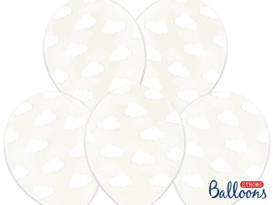 Balony 30Cm - Chmurki - Crystal Clear - 6 Szt.