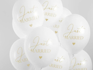 Balony 30Cm - Just Married - Pure White - 50 Szt.