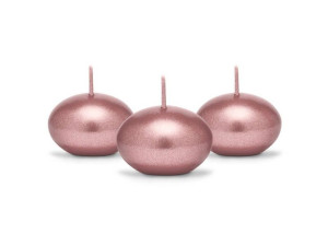 Świeca Pływająca Metalizowana - 4 Cm - Różowe Złoto - 50 Szt.