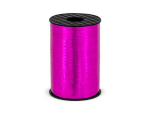 Wstążka Plastikowa - Ciemnoróżowa Metalizowana - 5Mm/225M