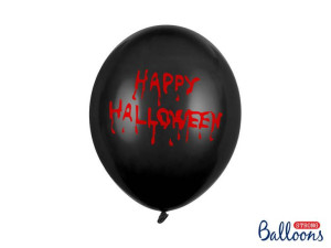 Balony 30 Cm - Happy Halloween - Pastel Black - 50 Szt.