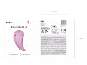 Różowy Balon Foliowy Duch - 41 X 70 Cm - Halloween