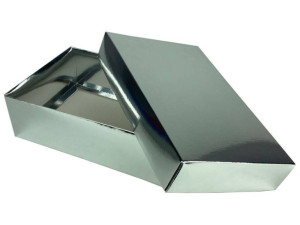 Pudełko Laminowane - Srebrne - 255X160X75 Mm