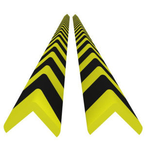Ochraniacze na narożnik, 2 szt., żółto-czarne, 4,5x4,5x104cm PU
