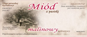 Paczka etykiet na miód malinowy 116x50 (100szt) - wzór 1029