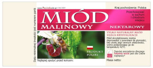 Paczka etykiet na miód malinowy 116x50 (100szt) - wzór E1014