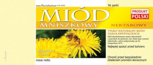 Paczka etykiet na miód mniszkowy 116x50 (100szt) - E1015