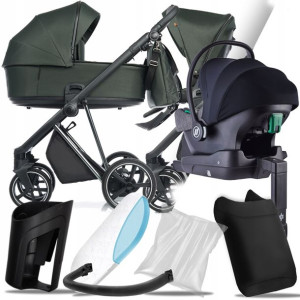 Wózek 4w1 Roan Ivi Black Forest I Cosmo + Baza Iq