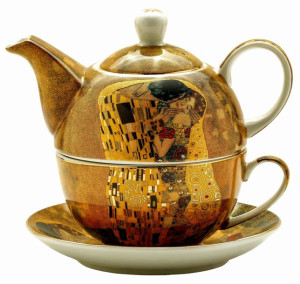 Tea for one , zestaw herbaciany  Pocałunek Gustaw Klimt