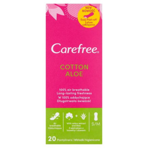 CAREFREE Wkładki Higieniczne- Cotton  Aloe (20 sztuk)