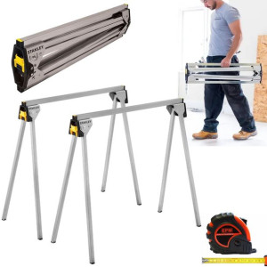 Kobyłki Metalowe ZESTAW 2szt 73,6x42,4x85,5cm max. 350kg + Miara Zwijana 5m