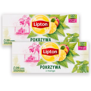 Lipton Herbatka ziołowa aromatyzowana pokrzywa z mango 26 g x 2 sztuki