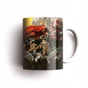 Kubek Manga Anime Attack on Titan Eren Levi Mikasa