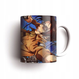 Kubek Manga Anime Attack on Titan Eren Levi Mikasa