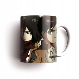 Kubek Manga Anime Attack on Titan Eren Levi Mikasa