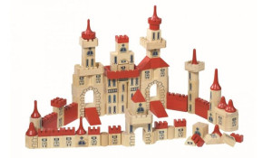 GOKI Duży drewniany zamek - 150 części