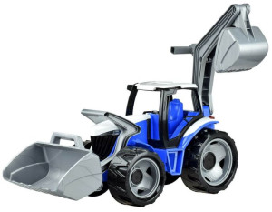 Traktor koparka i spychacz luzem w kartonie
