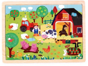 Puzzle drewniane TOP BRIGHT - Farma, 20 elementów