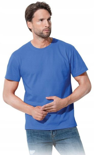 Koszulka Męska Podkoszulek T-shirt Niebieska
