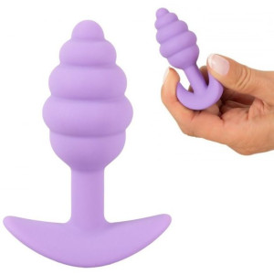Korek analny 7,5cm Cuties siliknowy fioletowy