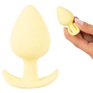 Korek analny 6,5cm Cuties siliknowy żółty