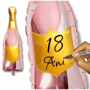 Balon foliowy BUTELKA SZAMPAN rose gold 37x90 cm