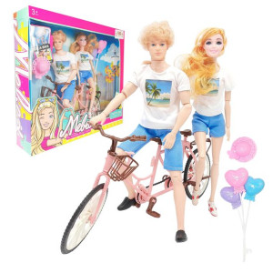 Duży Zestaw 2 Lalki + Rower Tandem I Akcesoria Hit