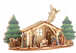 Szopka Bożonarodzeniowa Stajenka 56 Cm 3d V7