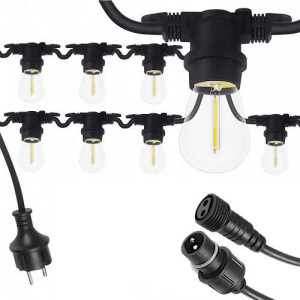 Girlanda OGRODOWA LAMPKI LED 15m + 15x Żarówki E27