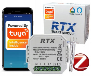 Sterownik Przekaźnik Włącznik 3 Obwody TUYA ZigBee